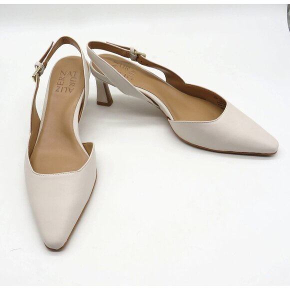 Naturalizer Womens Dalary Slingback Heels Cream Leather Upper 6.5 NEW - Picture 7 of 9